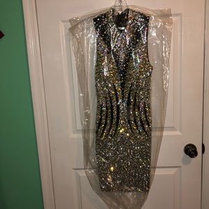 Jeweled and mesh semi dress
